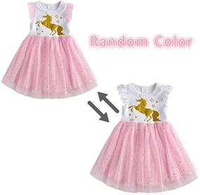 img 3 attached to DXTON Toddler Girls Tutu Dress for 2-8 Years with Short Sleeves - Perfect for Summer