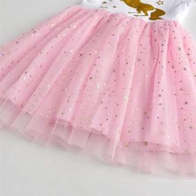 img 1 attached to DXTON Toddler Girls Tutu Dress for 2-8 Years with Short Sleeves - Perfect for Summer