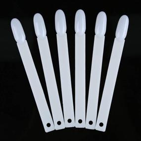 img 3 attached to 💅 200-Pack Natural Nail Art Tips Display with Metal Split Ring Holder - False Nail Sample Stick