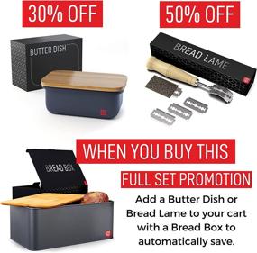 img 3 attached to 🍞 Multipurpose Bread Box for Kitchen: Large Metal Breadbox with Bamboo Lid - Kensington London Bread Storage Container and Chopping Board - Keep Bread Fresher For Longer