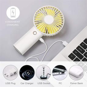 img 1 attached to Stay Cool Anywhere with the Portable Handheld Fan: 4000mAh Rechargeable Battery, Long Working Hours, Perfect Summer Gift for Men and Women (Pure White)