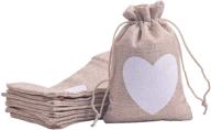 🎁 viamto 20pcs heart printed burlap drawstring pouches, ideal for weddings, candies & party favors logo