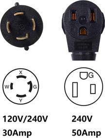 img 1 attached to 🔌 ONETAK NEMA L14-30P к 6-50R 240V 30 Амперного разъема Plug to 50 Амперного 3-х колечного разъема Адаптер для генератора, сварочного аппарата, сушилки, подключения электронной зарядки для автомобиля.