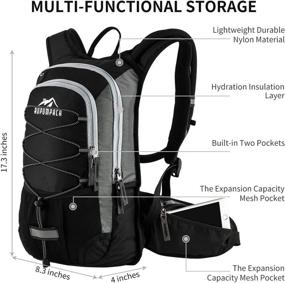 img 3 attached to 🎒 RUPUMPACK Small Insulated Hydration Backpack Pack with BPA Free 2L Water Bladder - Perfect Outdoor Gear for Kids: Hiking, Running, Cycling, Camping, Skiing, 15L