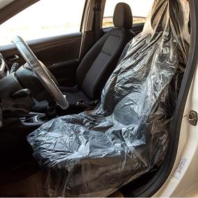 img 3 attached to 🚗 100pcs Disposable Clear Plastic Car Seat Covers for Protective Maintenance