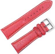 sport leather watchband red 20mm logo