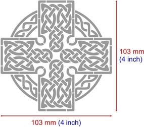 img 1 attached to 🔥 Aleks Melnyk #38.1 Metal Journal Stencil for Wood Burning, Pyrography, and Engraving: Celtic Knot, Cross, Viking, Scandinavian Symbols - Stainless Steel Irish Stencils for DIY Crafting