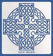 🔥 aleks melnyk #38.1 metal journal stencil for wood burning, pyrography, and engraving: celtic knot, cross, viking, scandinavian symbols - stainless steel irish stencils for diy crafting logo