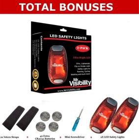 img 2 attached to Durable LED Safety Light 2-Pack: Enhance Visibility for Runners, Bikers, Night Walkers, Dogs - Ideal for Cycling Gear, Dog Collars, Vests, and Kids