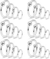 💉 surgical steel tragus hoop earrings – 16g 14g 12g captive bead ring lip septum hoops body piercing jewelry set for women and men – 24 pieces logo