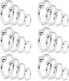 img 4 attached to 💉 Surgical Steel Tragus Hoop Earrings – 16g 14g 12g Captive Bead Ring Lip Septum Hoops Body Piercing Jewelry Set for Women and Men – 24 Pieces