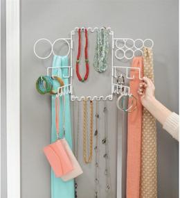 img 1 attached to 📿 InterDesign Classico Hanging Jewelry and Accessories Organizer - Rings, Earrings, Bracelets, Necklaces, Belts, Scarves - Wall Mount, White