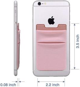 img 3 attached to 📱 Stick On Wallet Case for iPhone with Credit Card Holder, CASZONE Stretchy Lycra 3M Adhesive Slim Pockets Sleeves for Most Smartphones (iPhone/iPad/Android/LG), 2-Pack Pink