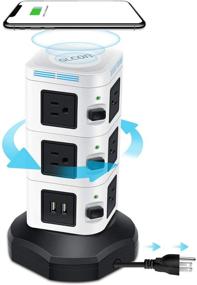 img 4 attached to ⚡ GLCON Power Strip Surge Protector Tower: Ultimate Charging Solution with 10 Outlets, 4 USB Ports, and Wireless Charging for iPhone and Samsung - Ideal for Home, Office, Dorm Room