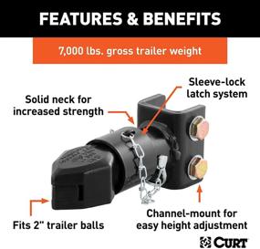 img 2 attached to 🚚 CURT 25319: Adjustable Trailer Coupler with 2-Inch Hitch Ball - 7,000 lbs Capacity