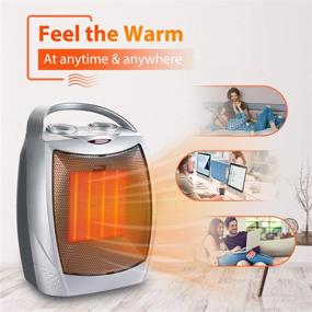 img 1 attached to 🔥 Silver Electric Portable Space Heater with Thermostat - Energy Efficient & Quiet Mini Ceramic Desk Heater for Indoor Use (750W/1500W)