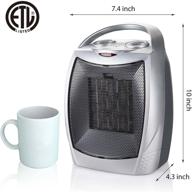 🔥 silver electric portable space heater with thermostat - energy efficient & quiet mini ceramic desk heater for indoor use (750w/1500w) logo