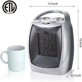 img 4 attached to 🔥 Silver Electric Portable Space Heater with Thermostat - Energy Efficient & Quiet Mini Ceramic Desk Heater for Indoor Use (750W/1500W)
