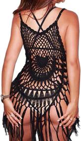 img 3 attached to Stunning Ekouaer Women's Crochet Cover Up: The Perfect Sexy Lace Bathing Suit Tassel Bikini Swimwear for Your Summer Beach Days