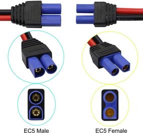 img 3 attached to 🔌 Кабель GINTOOYUN EC5 to SAE - Автомобильный провод питания 10AWG для автомобильных двигателей, солнечных батарей - разъем EC5 F/M на разъем SAE (EC5 Female + EC5 Male)