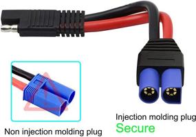 img 1 attached to 🔌 Кабель GINTOOYUN EC5 to SAE - Автомобильный провод питания 10AWG для автомобильных двигателей, солнечных батарей - разъем EC5 F/M на разъем SAE (EC5 Female + EC5 Male)