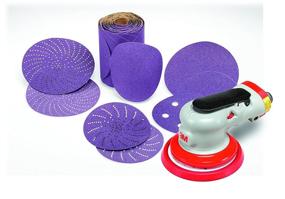 img 2 attached to 🧽 3M Cubitron II 51125868518 Hookit Clean Sanding Paper Disc 732U - 120+ Grit Vacuum Sanding Disc - C-Weight Backing, Hook and Loop Attachment - 5