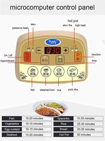 img 2 attached to 🍚 Multifunctional Electric Bamboo Steamer: Large Capacity, Timer, Rice Cooker, 3-Level Steamer for Meat, Dumplings, Fish, Vegetables