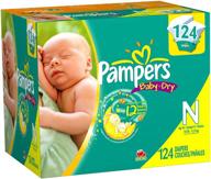 pampers baby dry size 0 diapers super pack - 124 count: ultimate comfort for newborns logo