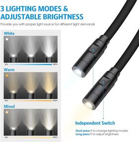 img 2 attached to 🔦 AMIR Upgraded LED Neck Reading Light: Brightness-Adjustable Book Light for Bedtime Reading, Knitting, and Camping, with Rechargeable Battery - Black