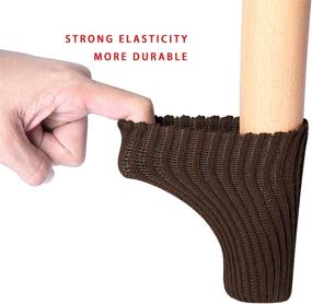 img 3 attached to 24 PCS Chair Leg Socks: Knitted Elastic Furniture Booties for Floor Protection, Scratch Prevention, Easy Moving & Noise Reduction - Coffee Furniture Leg Covers