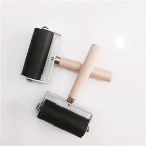 img 3 attached to Professional 6cm Rubber Roller Brayer for Ink Painting, Printmaking, and Art Stamping – Durable Hard Rubber Roller Tool