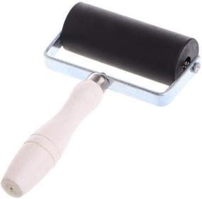 img 4 attached to Professional 6cm Rubber Roller Brayer for Ink Painting, Printmaking, and Art Stamping – Durable Hard Rubber Roller Tool