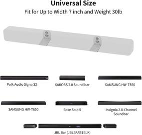 img 3 attached to Enhance Your Home Theater Experience with the HomeMount Universal Soundbar Wall Mount - Adjustable Shelf Bracket for Samsung/TCL/LG/Vizio/Polk Audio/Klipsch Sound Bars (White)