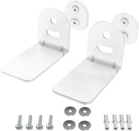 img 4 attached to Enhance Your Home Theater Experience with the HomeMount Universal Soundbar Wall Mount - Adjustable Shelf Bracket for Samsung/TCL/LG/Vizio/Polk Audio/Klipsch Sound Bars (White)