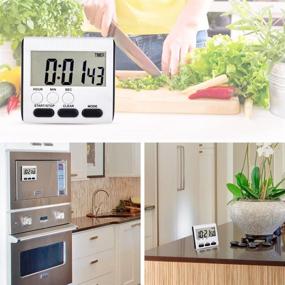 img 1 attached to ⏱️ Mudder 3 Pack Magnetic Kitchen Timers: 24-Hour Digital Alarm Clock Timer with Loud Alarm and Big Screen – Black