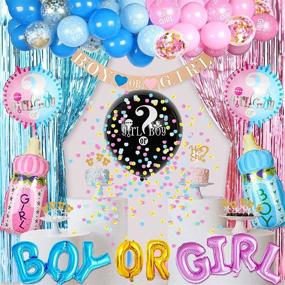 img 3 attached to 🎉 JOYYPOP Gender Reveal Decorations Set - 105pcs Gender Reveal Party Supplies with Gender Reveal Balloon, Tablecloth, Boy OR Girl Foil Balloon, Blue or Pink Printed Balloons, Photo Props - Ideal for Gender Reveal Party Celebration