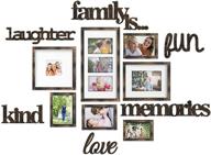 🖼️ jerry &amp; maggie - brown wall decoration combination - bronze pvc picture frame collage and plaque college frame- selfie gallery with full size hanging template, wall mounting design логотип