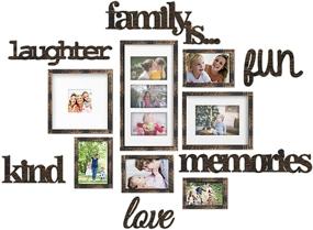 img 4 attached to 🖼️ Jerry &amp; Maggie - Brown Wall Decoration Combination - Bronze PVC Picture Frame Collage and Plaque College Frame- Selfie Gallery with Full Size Hanging Template, Wall Mounting Design