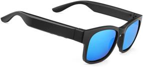 img 4 attached to Smart Audio Sunglasses Polarized Lenses UV400 Open Ear Bluetooth Sunglasses Speaker Listen Music Make Phone Calls (A12Pro-Blue)