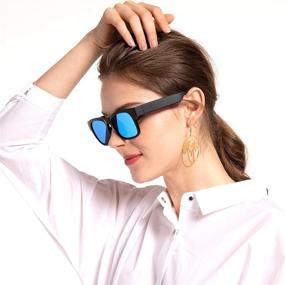 img 1 attached to Smart Audio Sunglasses Polarized Lenses UV400 Open Ear Bluetooth Sunglasses Speaker Listen Music Make Phone Calls (A12Pro-Blue)