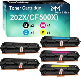 img 4 attached to 🖨️ MM Much & More Compatible Toner Cartridge Set for HP 202X & 202A Printers - CF500X CF501X CF502X CF503X (2 Black, 1 Cyan, 1 Magenta, 1 Yellow, 5-Pack)