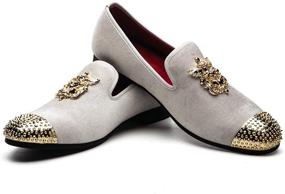img 4 attached to 👞 Men's Velvet Smoking Loafers by MEIJIANA