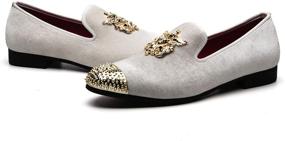 img 2 attached to 👞 Men's Velvet Smoking Loafers by MEIJIANA