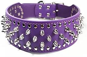 img 2 attached to BTDCFY PU Leather Adjustable Spiked Studded Dog Collar 2&#34; - Stylish and Secure Collar for Fashionable Dogs