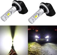 🔦 alla lighting 3800lm 889 881 led fog light bulbs, 6000k xenon white super bright h28 886 888 894 896 898 eti 56-smd, (pack of 2) logo