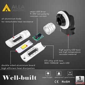 img 1 attached to 🔦 Alla Lighting 3800lm 889 881 LED Fog Light Bulbs, 6000K Xenon White Super Bright H28 886 888 894 896 898 ETI 56-SMD, (Pack of 2)