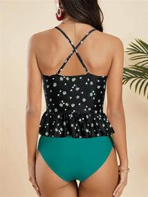 img 2 attached to 👙 Ferbia Tankini Swimsuit for Women - Stylish Swimwear in Waisted Design
