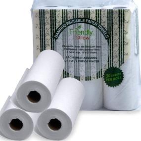 img 4 attached to 🌱 Environmentally-friendly Bamboo Paper Towels - Reusable, Super Absorbent, Biodegradable (3 Pack, Rolls of 30, 12x11 Inches XL Towels)