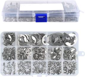 img 2 attached to 🔒 Get Organized with the [400Pcs] E-Clip Circlip Ring - Versatile 13 Sizes External 304 Stainless Steel Retaining Ring Assortment Kit (Silver)