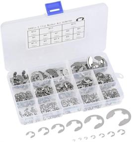 img 4 attached to 🔒 Get Organized with the [400Pcs] E-Clip Circlip Ring - Versatile 13 Sizes External 304 Stainless Steel Retaining Ring Assortment Kit (Silver)